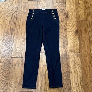 Loft Outlet High Rise Curvy Skinny Dark Blue denim Jeans size 4